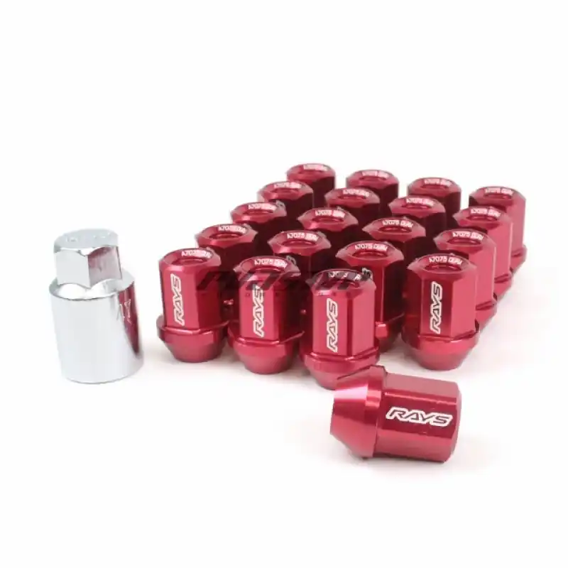 Rays Dura-Nut L32 Straight Type 12x1.50 Lug Nut Set 16 Lug 4 Lock Set - Red Fan Favorite
