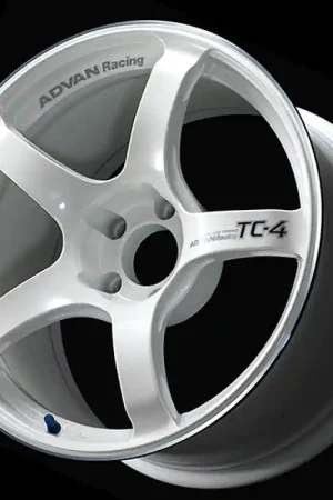 Advan TC4 18x9.5 +45 5x114.3 Racing White Metallic and Ring Wheel Clearance