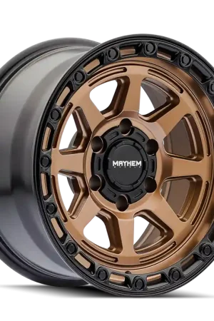 Mayhem 8306 Ridgeline 17x8.5 / 6x139.7 BP / 6mm Offset / 106.1mm Hub Satin Bronze/Black Lip Wheel Grab Now