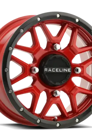 Raceline A94R Krank 14x7in / 4x137 BP / 10mm Offset / 110.18mm Bore - Red & Black Lip Wheel Secure Checkout