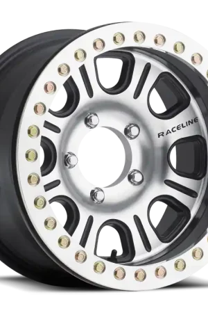 Raceline RT232 Monster 15x8in/5x139.7 BP/-32mm Offset/107.95mm Bore - BLK & Machined Beadlock Wheel Buy Online