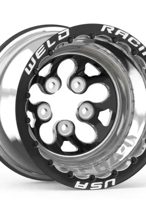 Weld Alpha-1 15x15 / 5x5 BP /4in. BS Black Wheel - Black Double Beadlock MT Must Have