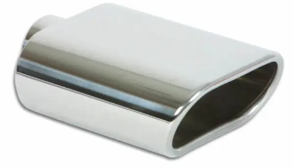 Professional Grade Vibrant 5.5in x 3in Oval SS Exhaust Tip (Single Wall Angle Cut Rolled Edge)