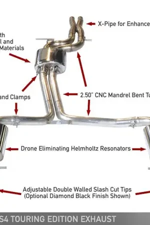 AWE Tuning Audi B8.5 S4 3.0T Touring Edition Exhaust System - Diamond Black Tips (102mm) Authentic