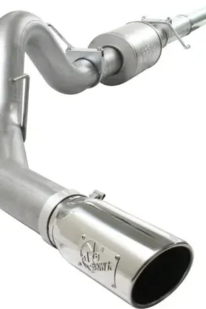 Seasonal Sale aFe Atlas Exhaust 4in Aluminized Cat-Back w/ 304 SS Polished Tip 11-13 Ford F-150 EcoBoost V6 3.5L