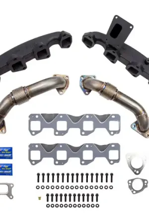 Final Sale Wehrli 17-24 Chevrolet Duramax Billet Exhaust Manifold & Stainless Up Pipe Kit w/ Gaskets & Hardware