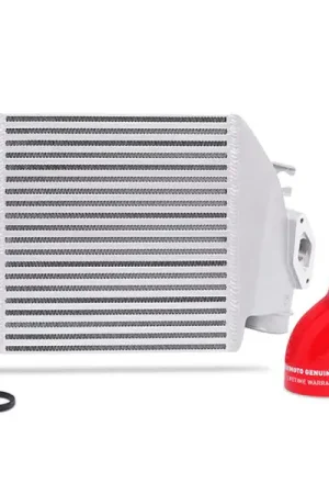 Must Have Mishimoto 08-14 Subaru WRX Top-Mount Intercooler Kit - Powder Coated Silver & Red Hoses