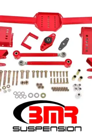 Sale BMR 05-14 S197 Mustang Body Mount Watts Link Rod End/Poly w/ Adj. Axle Clamps - Red