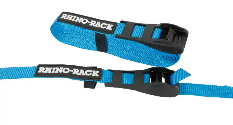 Rhino-Rack Rapid Tie Down Straps w/Buckle Protector - 5.5m/18ft - Pair - Blue Factory Price
