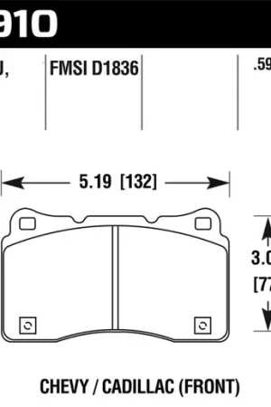 Price Cut Hawk 15-16 Cadillac XTS / Chevrolet Corvette HPS 5.0 Front Brake Pads