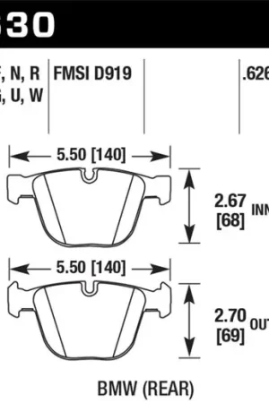 Hawk 04-10 BMW 535i/545i/550i / 04-10 645Ci/650i /02-09 745i/745Li/750 HPS 5.0 Street Brake Pads Low Price