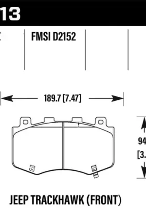 Fan Favorite Hawk 18-19 Jeep Grand Cherokee Trackhawk HP+ Front Brake Pads