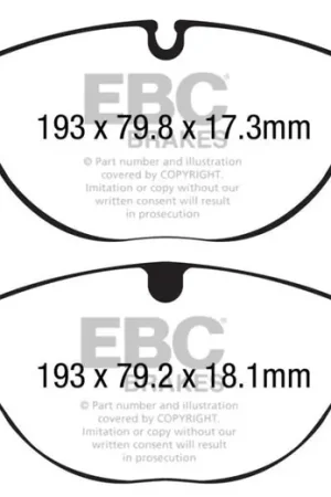 EBC 13+ Jaguar F-Type (Cast Iron Only) 3.0 Supercharged (380) Perf Pkg Redstuff Front Brake Pads Price Cut