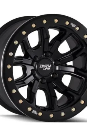 Dirty Life 9303 DT-1 17x9 / 5x127 BP / -12mm Offset / 78.1mm Hub Matte Black Wheel - Beadlock Popular
