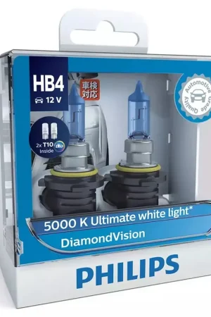 Buy Today Philips 9006DVSL DiamondVision Ultimate 12V HB4 55W 5000K Headlight Globes with 2x T10 LED Park Globes (Twin Pack)