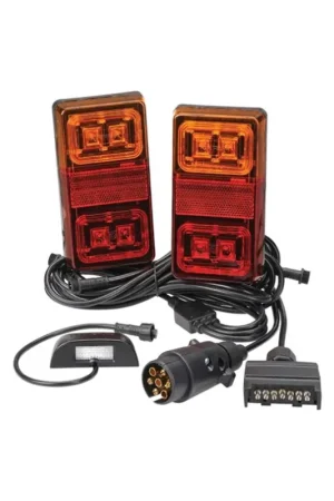 Latest Narva 93560BL2 12V Model 35 LED Plug and Play Rectangular Trailer Lamp Kit with Licence Plate Lamp