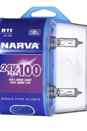 Price Cut Narva 48740BL2 H11 24V 55W Plus 100 Long Life Headlight Globes, Twin Pack