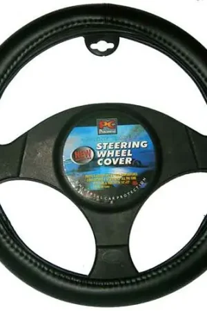 Best Seller PCCovers 38cm Steering Wheel Cover - Smooth Leather Look - Black - RG2424BK (Pickup Only)