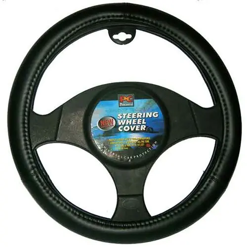 Best Seller PCCovers 38cm Steering Wheel Cover - Smooth Leather Look - Black - RG2424BK (Pickup Only)