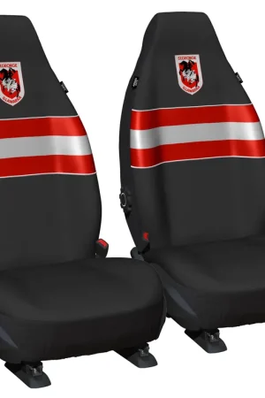 NRL Seat Cover Dragons Universal Size 60 Front Pair - PPNRLDRA6\\/2 High Quality