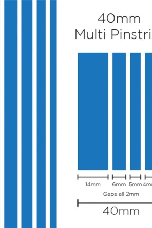 Popular SAAS 1904 Pinstripe 40mm Multi Stripe - Medium Blue