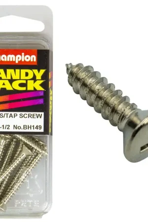 Champion Pack of 10 8G x 38mm Philips Raised Head, Nickel Plated Self Tapping Screws - BH149 Brand New
