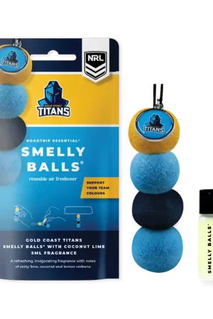 Smelly Balls Gold Coast Titans Inspired Reusable Air Freshener Starter Set - NRL445AP Hot Deal