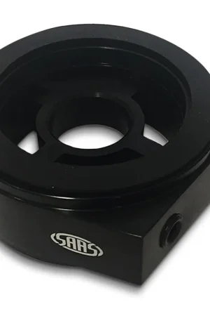 SAAS Billet Oil Filter Sandwich Plate - Black - SGAP1 Direct From Manufacturer