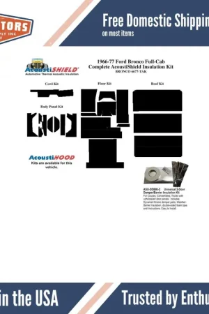 Cowl/Dash Insulation Kit for 1966-1977 Bronco Modern