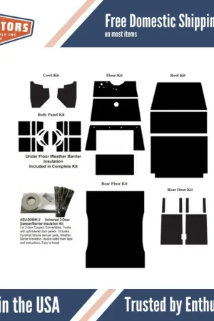 Genuine Insulation Sound Deadener Kit for 1930-1931 Ford Model A Complete Panel Delivery