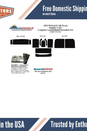 Insulation Sound Deadener Kit for 73-79 Truck Standard Cab Acoustishield Floor Best Choice