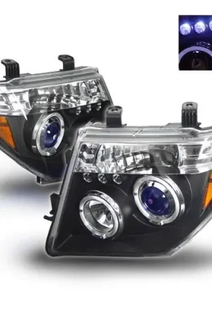 Black LED Halo Headlights Next Day Delivery