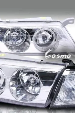 Buy Today Chrome Diamond Clear Headlight - White Halo - Corner Light Combo