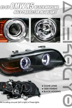 Price Cut Euro Blue Halo Projector- Black Housing