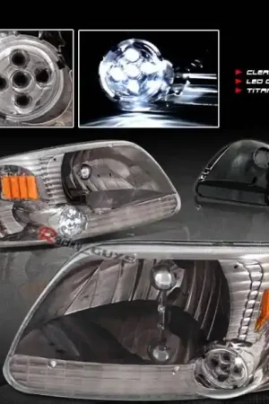 Viral Titanium Housing LED Crystal Headlights