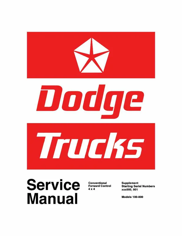 Big Sale Service Manual for 1973 Dodge Truck