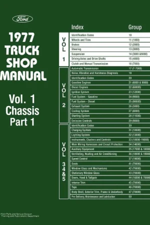 Genuine Service Manual for 1977 Ford Truck (5 Vol)