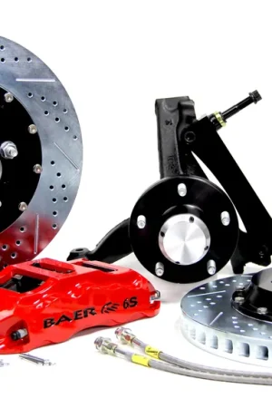 Warranty Included Baer Brakes 4301091HO-11 Baer Brakes 14" Extreme+ Front Brake Kit, Hugger Orange, Slot, ARP Studs