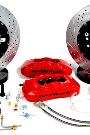 Baer Brakes 4301579FR-11 Baer Brakes 14" Pro+ Front Brake Kit, Fire Red, Slot, ARP Studs Low Price