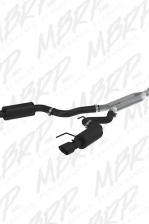 Holiday Sale MBRP Exhaust Black-Coated Aluminized Steel 3" Cat Back Dual Split Rear(Street Version) for 2015-2018 Ford Mustang 2.3 EcoBoost - except convertible - S7274BLK