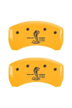 Editor’s Pick MGP Rear set 2 Caliper Covers Engraved Rear GT350 Shelby & Cobra Yellow finish black ch