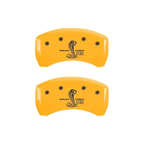Editor’s Pick MGP Rear set 2 Caliper Covers Engraved Rear GT350 Shelby & Cobra Yellow finish black ch