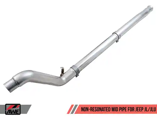 AWE Non-Resonated Mid Pipe for 2018-2025 Jeep Wrangler 2.0T (JL / JLU) - 3020-11003 Worldwide Shipping
