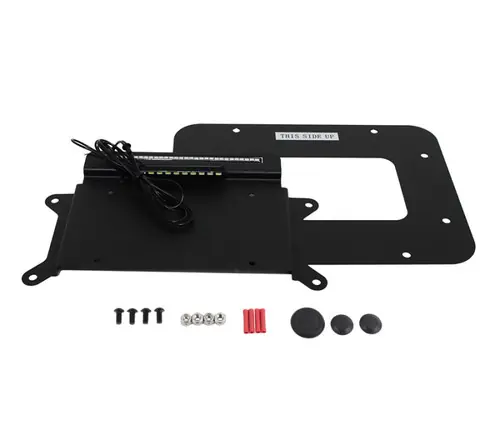 Price Cut Kentrol 07-18 Jeep Wrangler JK BackSide License Plate Mount with LEDs - Textured Black