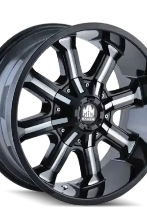 Buy Today Mayhem 8102 Beast 20x9 / 5x127 BP / 0mm Offset / 87mm Hub Black w/ Milled Spokes Wheel