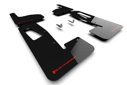 Rally Armor 2022-2025 Rivian R1T Black UR Mud Flap w/ Red Logo - MF18-UR-BLK/RD Genuine