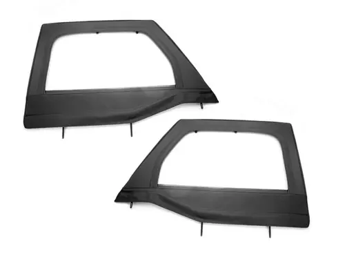 Rugged Ridge Upper Soft Door Kit Front Black Diamond 07-18 Jeep Wrangler JK Direct From Factory