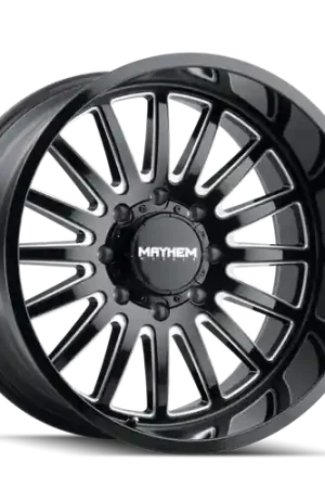 Mayhem 8114 Utopia 20x9 / 8x165.1 BP / 0mm Offset / 125.2mm Hub Black w/ Milled Spokes Wheel Super Sale