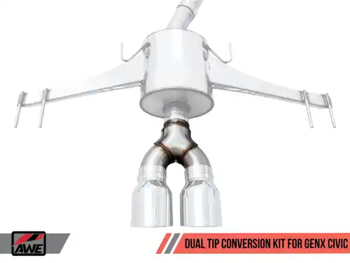 Final Sale AWE Tuning 17+ Honda Civic SI 1.5L / Type R 2.0L Turbo Dual Tip Conversion Kit - 3810-31016