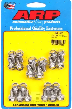 ARP Ford SS Hex Oil Pan Bolt Kit - High-Strength Stainless Steel Fasteners for Automotive Applications Certified